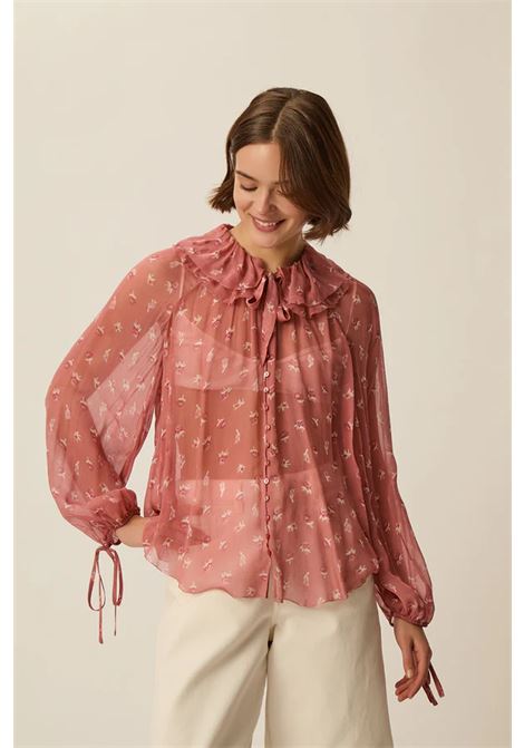 Blusa Des Petits Hauts Velinda Flora in mousseline di viscosa Des Petits Hauts | Bluse | 1E260487FLORA